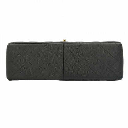 Chanel Shoulder Bag Deca Matelasse Caviar Skin Black Gold Hardware Women
