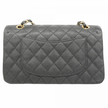 Chanel Shoulder Bag Matelasse Caviar Skin Black Gold Hardware Women