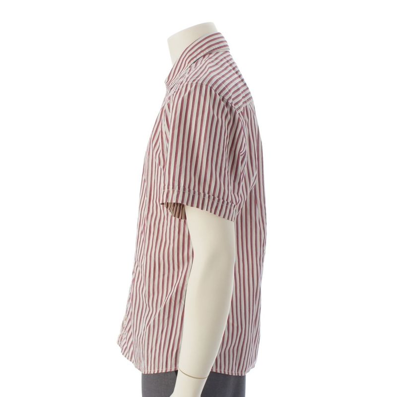 Prada Cotton Striped Short Sleeve Shirt Multicolor M