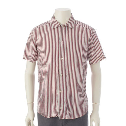 Prada Cotton Striped Short Sleeve Shirt Multicolor M
