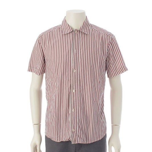 Prada Cotton Striped Short Sleeve Shirt Multicolor M