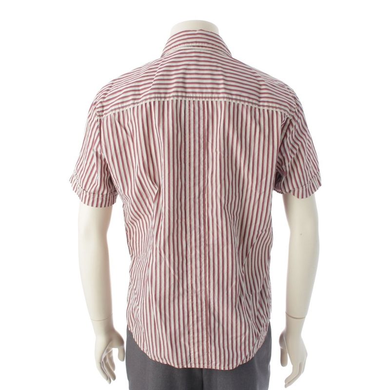 Prada Cotton Striped Short Sleeve Shirt Multicolor M
