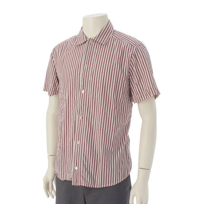 Prada Cotton Striped Short Sleeve Shirt Multicolor M