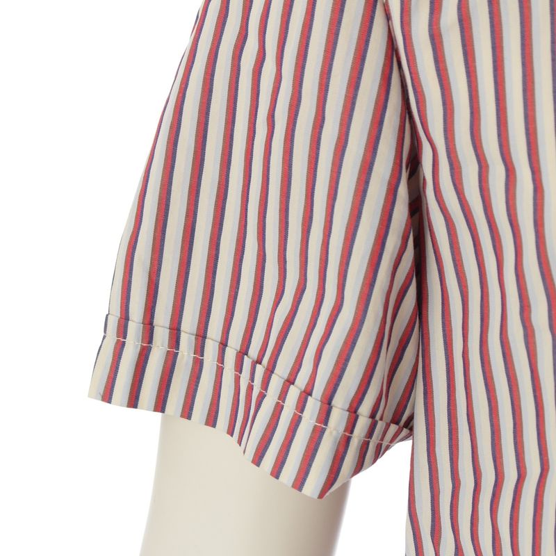 Prada Cotton Striped Short Sleeve Shirt Multicolor M