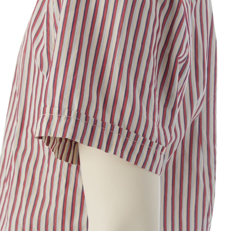 Prada Cotton Striped Short Sleeve Shirt Multicolor M