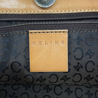 Celine Shoulder Bag C Macadam Suede Beige Gold Hardware Women