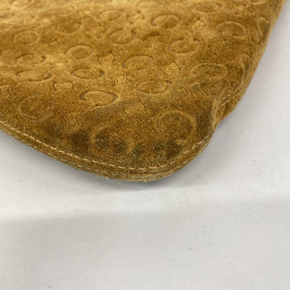 Celine Shoulder Bag C Macadam Suede Beige Gold Hardware Women