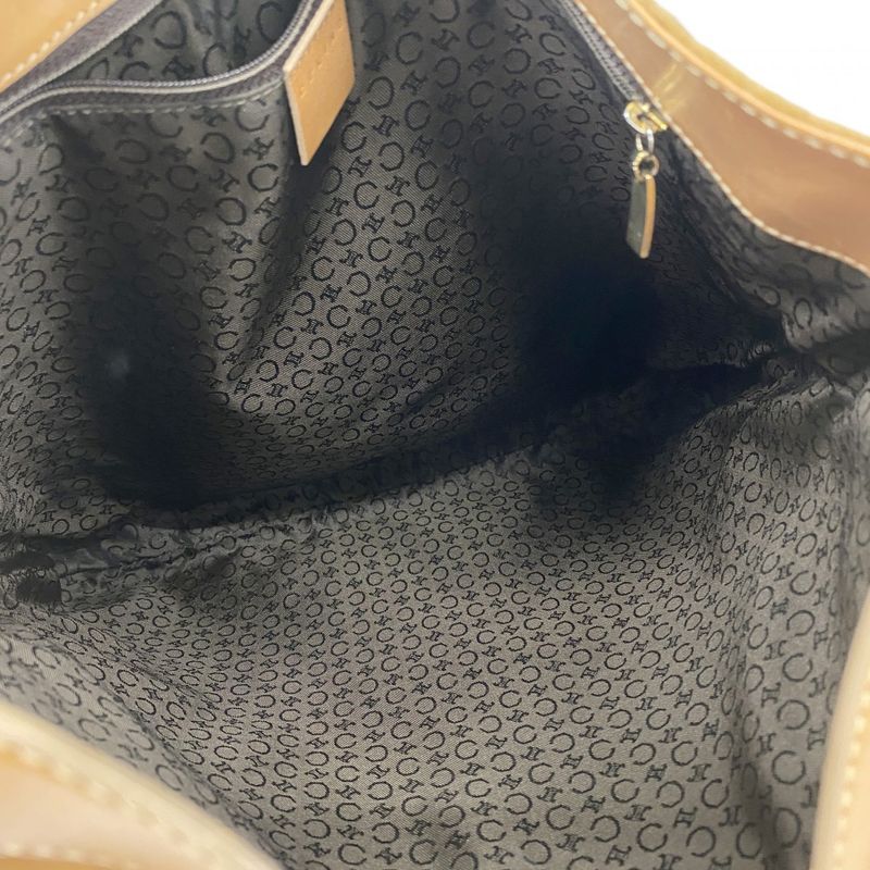 Celine Shoulder Bag C Macadam Suede Beige Gold Hardware Women