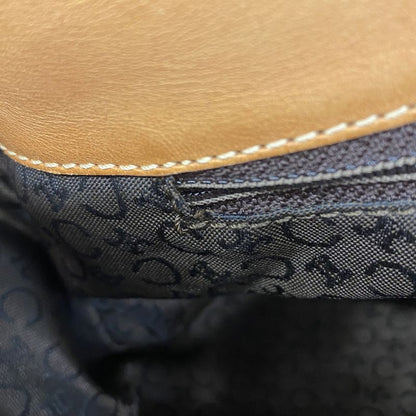 Celine Shoulder Bag C Macadam Suede Beige Gold Hardware Women