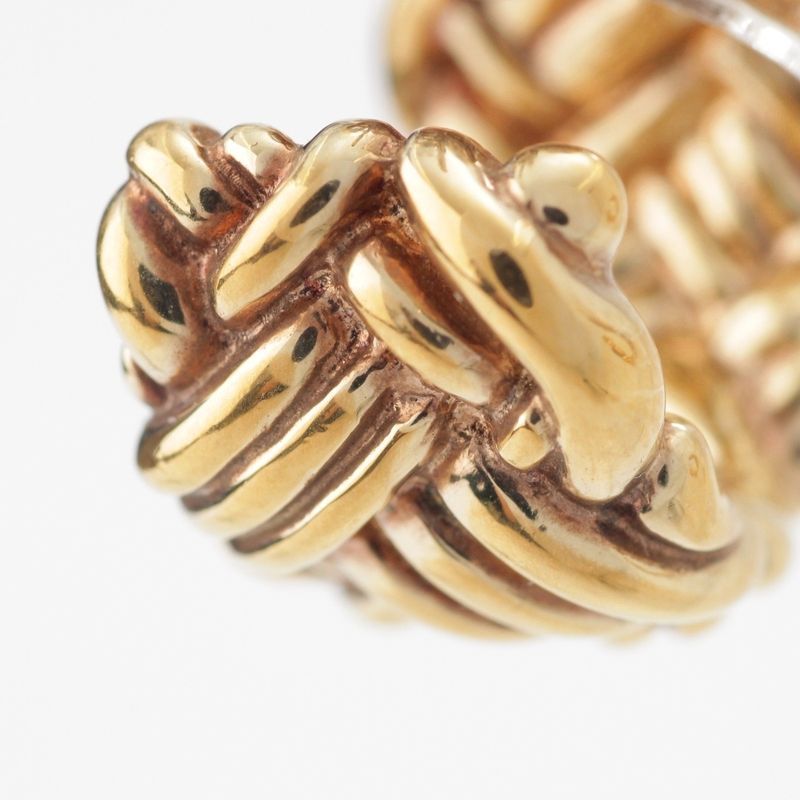 Bottega Veneta 925 GP Intrecciato Earrings Accessories Gold 24.0g