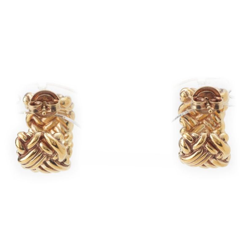 Bottega Veneta 925 GP Intrecciato Earrings Accessories Gold 24.0g