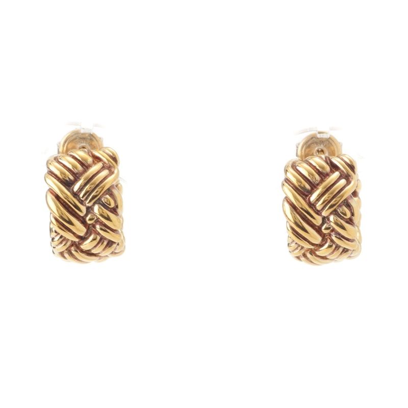 Bottega Veneta 925 GP Intrecciato Earrings Accessories Gold 24.0g