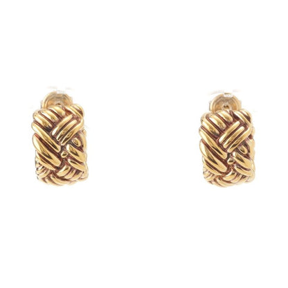 Bottega Veneta 925 GP Intrecciato Earrings Accessories Gold 24.0g