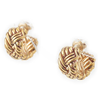 Bottega Veneta 925 GP Intrecciato Earrings Accessories Gold 24.0g