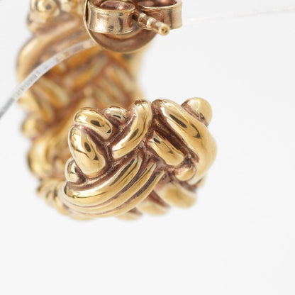 Bottega Veneta 925 GP Intrecciato Earrings Accessories Gold 24.0g