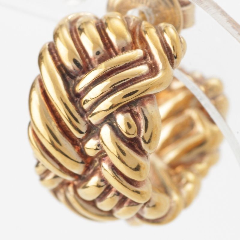 Bottega Veneta 925 GP Intrecciato Earrings Accessories Gold 24.0g