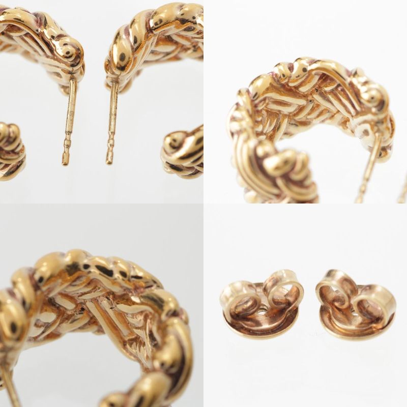 Bottega Veneta 925 GP Intrecciato Earrings Accessories Gold 24.0g