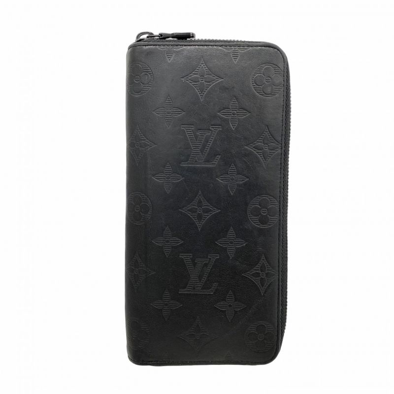 Louis Vuitton Long Wallet Monogram Shadow Zippy Wallet Vertical M62902 Black
