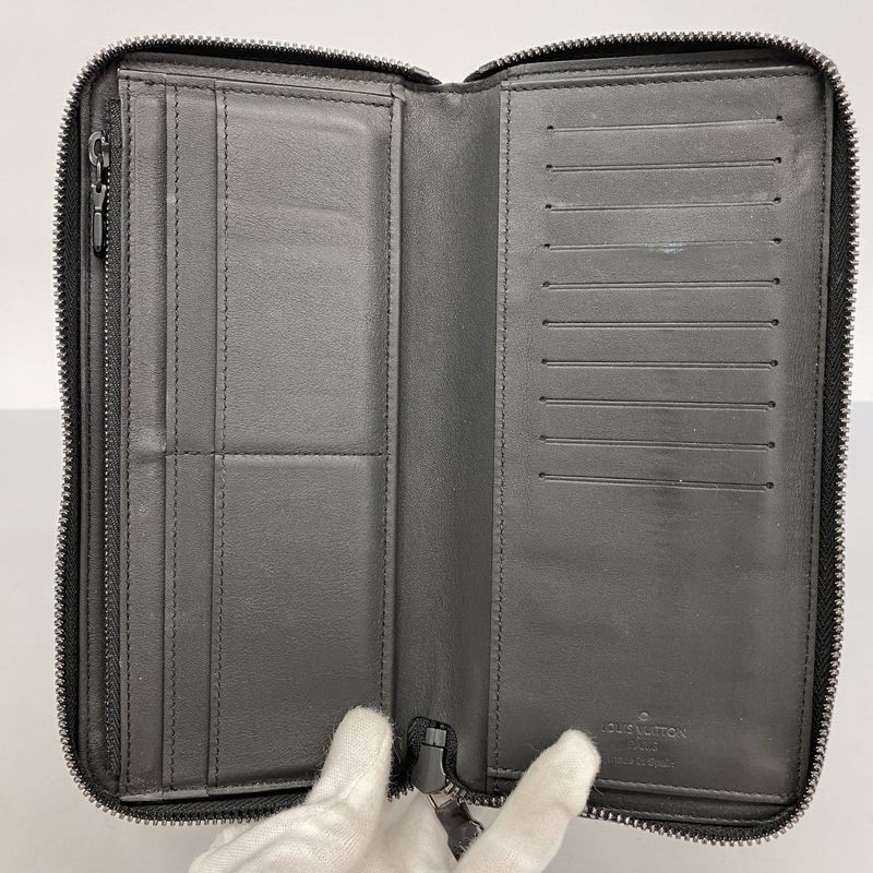 Louis Vuitton Long Wallet Monogram Shadow Zippy Wallet Vertical M62902 Black