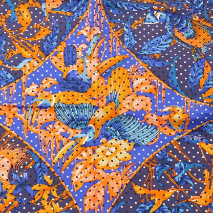 Hermes Carré 140 Silk Tropiques Tropical Scarf Blue Orange