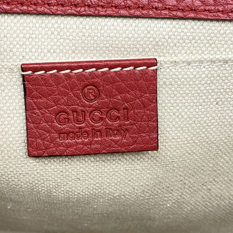 Gucci Handbag Ggmarmont 442622 Leather Red Gold Hardware 2way Bag Ladies