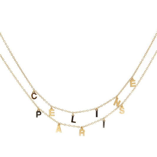 Celine Logo and Initials 2strands Necklace Accessories Gold