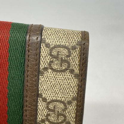 Gucci Key Case Ophidia 603732 PVC Brown Gold Hardware Men Women Unisex