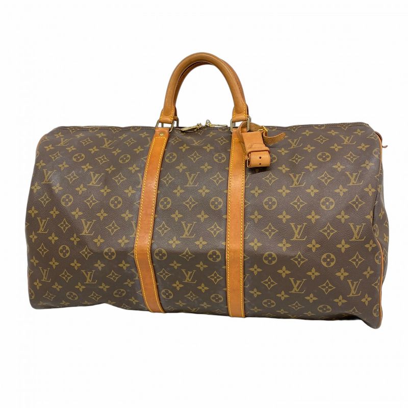 Louis Vuitton Boston Bag Monogram Keepall 55 M41424 Brown Men Women Unisex