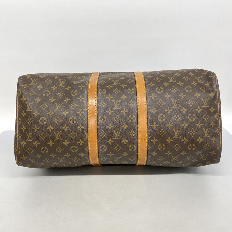 Louis Vuitton Boston Bag Monogram Keepall 55 M41424 Brown Men Women Unisex