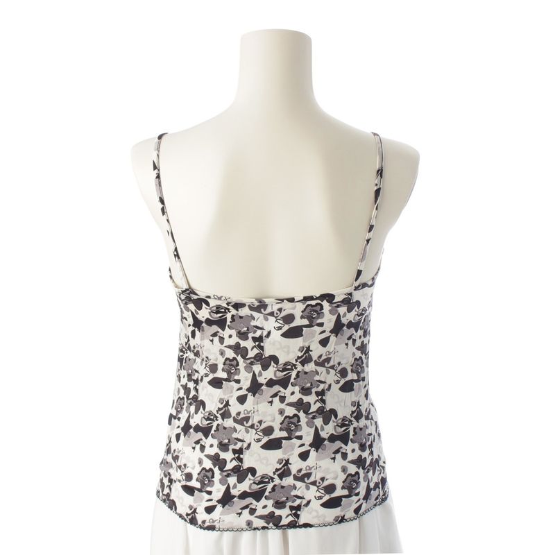 Chanel 05p Silk Coco Mark All Over Camisole Top P25641v16023 White Black 38