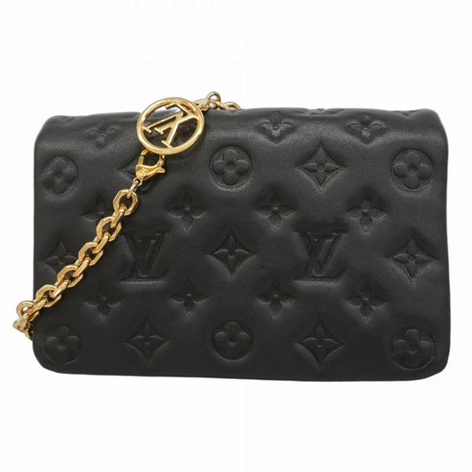 Louis Vuitton Shoulder Wallet Monogram Embossed Pochette Couss in M82116 Noir