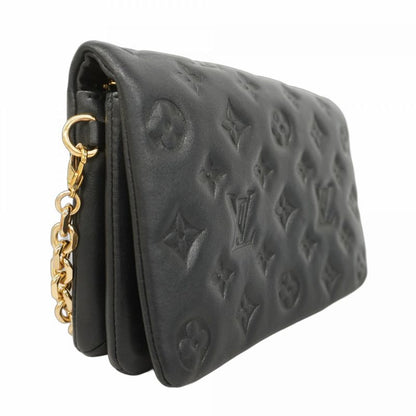 Louis Vuitton Shoulder Wallet Monogram Embossed Pochette Couss in M82116 Noir