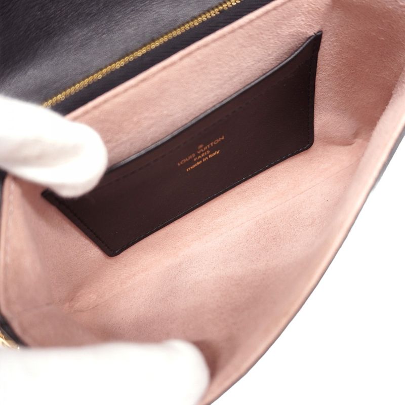 Louis Vuitton Shoulder Wallet Monogram Embossed Pochette Couss in M82116 Noir