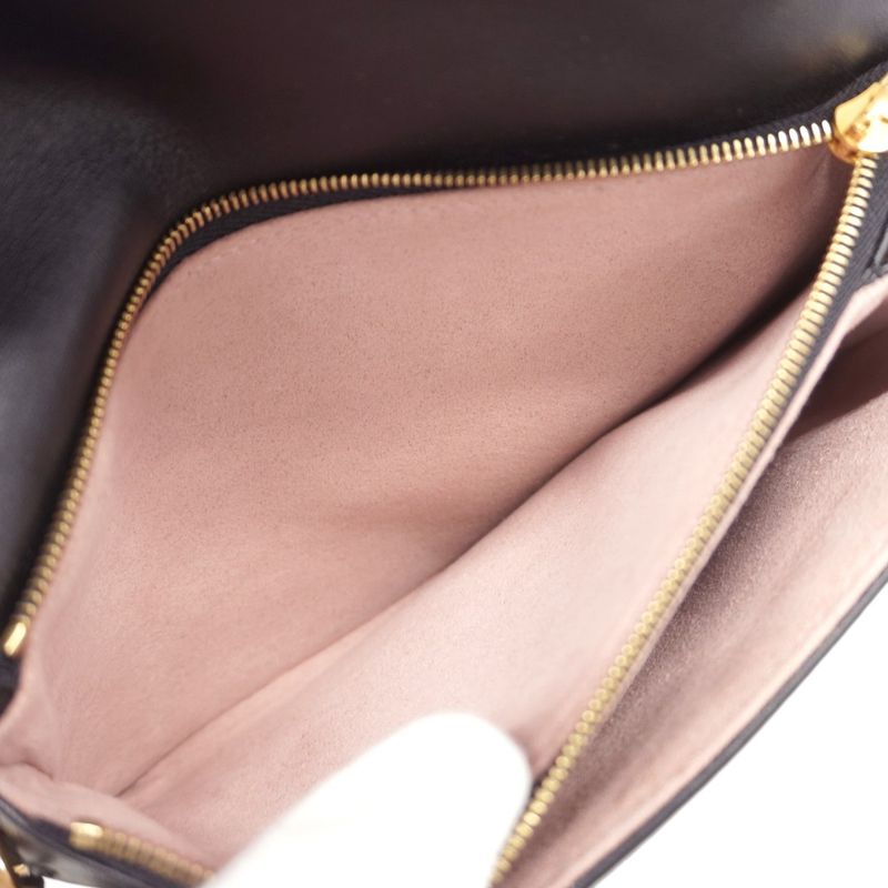 Louis Vuitton Shoulder Wallet Monogram Embossed Pochette Couss in M82116 Noir