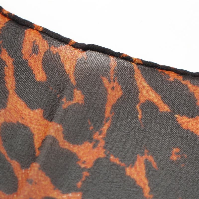 Christian Dior 2004 Silk John Galliano Period Leopard Logo Embroidered Scarf