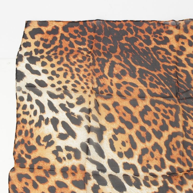 Christian Dior 2004 Silk John Galliano Period Leopard Logo Embroidered Scarf