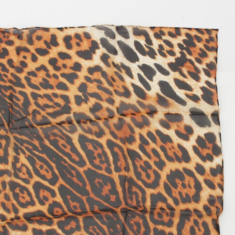 Christian Dior 2004 Silk John Galliano Period Leopard Logo Embroidered Scarf