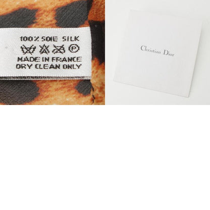 Christian Dior 2004 Silk John Galliano Period Leopard Logo Embroidered Scarf