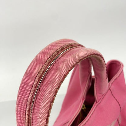 Prada Tote Canapa Canvas Pink Gold Hardware 2way Bag Womens
