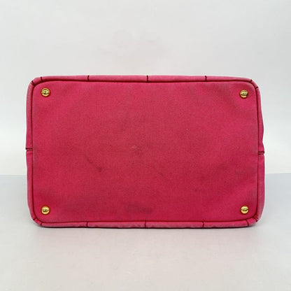 Prada Tote Canapa Canvas Pink Gold Hardware 2way Bag Womens