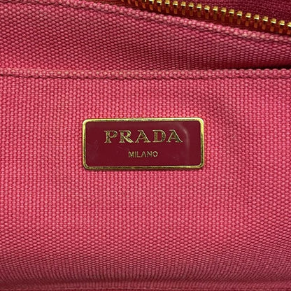 Prada Tote Canapa Canvas Pink Gold Hardware 2way Bag Womens