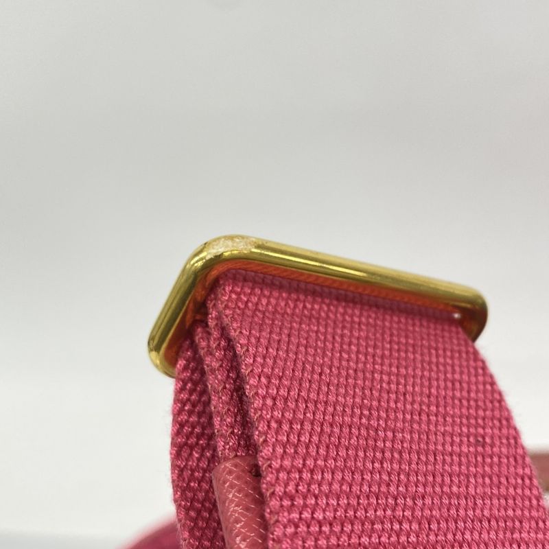 Prada Tote Canapa Canvas Pink Gold Hardware 2way Bag Womens