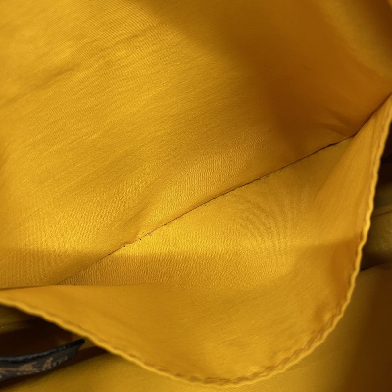 Hermes Pouch Bolide Pouch Canvas Yellow Chien Pan Gold Hardware Women