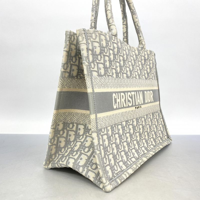 Christian Dior Tote Bag Book Tote Canvas Gray Women's