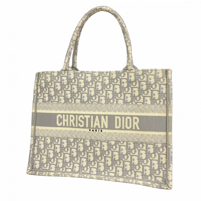 Christian Dior Tote Bag Book Tote Canvas Gray Women's