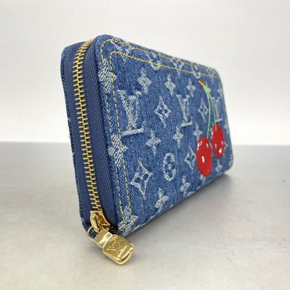 Louis Vuitton Long Wallet Monogram Denim Cherry Takashi Murakami Zippy Wallet