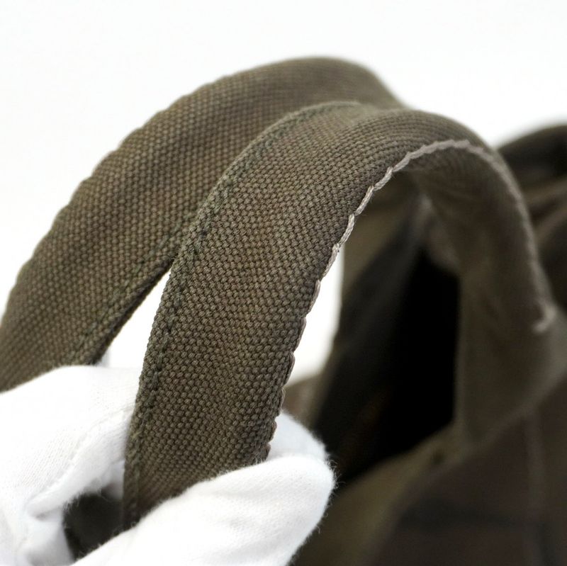 Prada Tote Bag Canapa Canvas Green Gold Hardware Women's