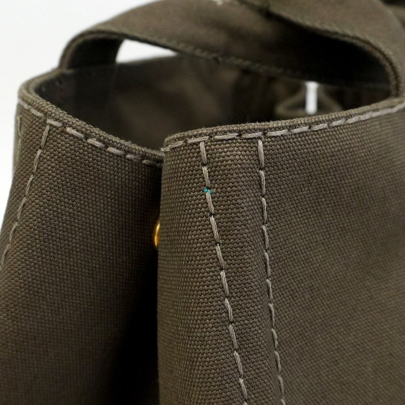 Prada Tote Bag Canapa Canvas Green Gold Hardware Women's