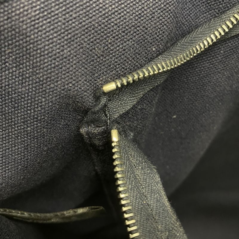 Hermes Tote Bag Fourre Tout GM Canvas Navy Green Silver Hardware Women