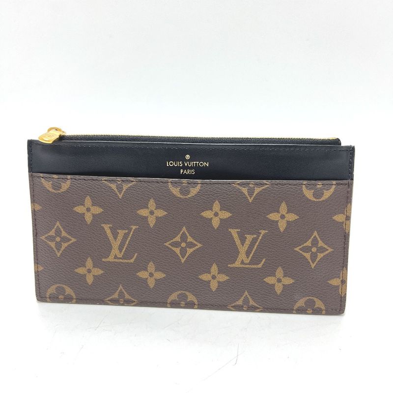 Louis Vuitton Long Wallet Slim Purse M80348 Monogram Macassar Canvas Brown